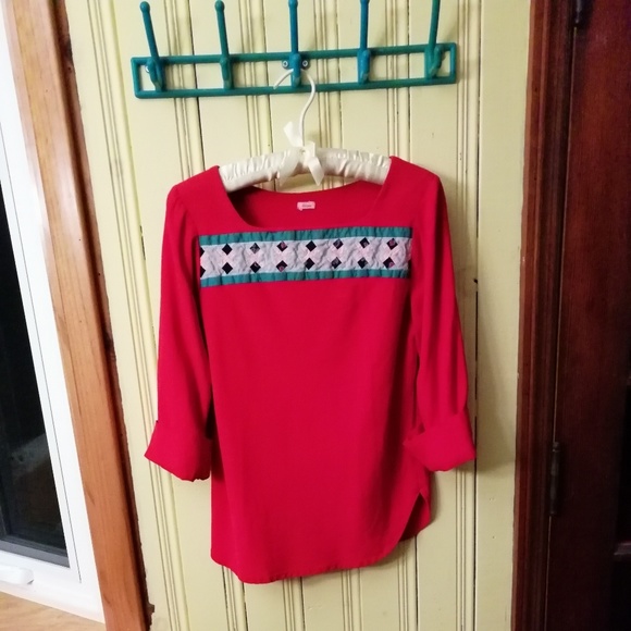 Mariposa handmade artisan top, Vint. 1980s, Medium - Picture 1 of 5